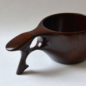 100% tasse en bois naturel pour bière et barware et dessus de table avec poignée tasse à bière tasse à café à boire à la main - Product Image 1