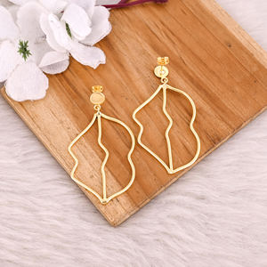 Pendientes de Latón de Última Moda para Mujer, Joyería al por Mayor, Pendientes Elegantes para Chicas, Pendientes de Botón Chapados en Oro, Joyería India - Product Image 4