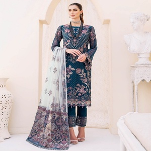 Ramsha บูติกชุดเดรสผ้าชีฟองผ้าไหมปักลาย3ชิ้นหรูหราทันสมัยชุดปาร์ตี้ของผู้หญิงอินเดียปากีสถาน - Product Image 2