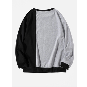 Sudadera de manga larga con estampado de letras de dos tonos de alta calidad para hombre con logotipo bordado personalizado Sudadera con capucha de bolsillo informal Tops - Product Image 2