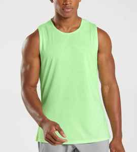 <b>Men's</b> Quick Dry Breathable Light Weight Summer Gym Tank Top Custom Logo Sportswear Mesh Running Sleeveless Stringer Badge - Product Image 1