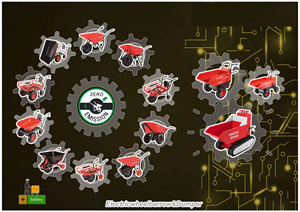 Carretillas Eléctricas de 2 Ruedas, Equipo para Obras de Construcción, Carro de Metal Resistente con Ruedas Neumáticas, Carretillas Portátiles - Product Image 3