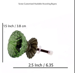 Tiradores de vidrio estilo Vintage victoriano para cajón, pomos de placa trasera de Bronce Antiguo, verde bosque, armario, CK 558 - Product Image 3