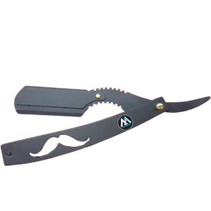 MAQNSCO MOUSTACHE DESIGN BARBER SINGLE EDGE RAZOR Single Edge Shavette pliante en acier inoxydable pour salon professionnel - Product Image 1