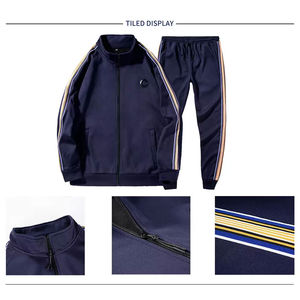 Chándales Conjuntos para correr Ropa deportiva para hombre Otoño Invierno 2 piezas Sudadera Pantalones Marca Azul Jogging Ropa Traje deportivo - Product Image 5