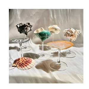 Natural Conch <b>Glass</b> Goblet for Wine Dessert and Cocktail Service Handmade Shell <b>Glass</b> for Resort Decor - Product Image 4