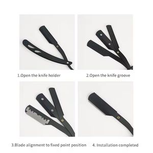 Professional Barber Straight <b>razor</b> for <b>Men</b> Stainless Steel Barber Cutthroat <b>Razor</b> Folding Manual Shaving Knife Hair Removal Tool - Product Image 5