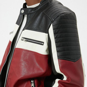 แจ็กเก็ตนักขี่จักรยานชายเสื้อหนังแฟชั่นดีไซน์มืออาชีพ - Product Image 5