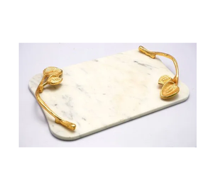 Bandeja de servicio de mármol Bandeja de frutas de mármol decorativa al por mayor Cocina y restaurante de alta calidad Bandeja antigua de mármol blanco usado - Product Image 1