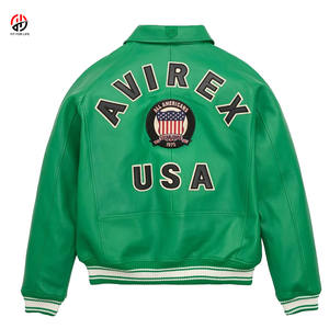 Chaqueta de Cuero Auténtico para Hombre Avirex de Primera Calidad, Precio de Fábrica al por Mayor - Product Image 2