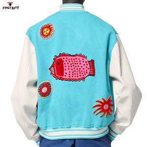 Unisex Custom Logo College Baseball <b>Canvas</b> <b>Jacket</b> Windproof Winter Design with Black Embroidery and Front Logo Position - Product Image 4