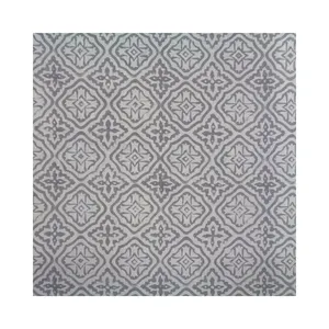 Cross Flower Grey Indian Handmade Block Printed Soft Cotton Running 20 Sheeting Fabric For Sale