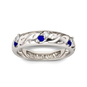 Anillo de Compromiso de Plata de Ley Jeulia con Corte Redondo Hueco para Mujer - Product Image 1
