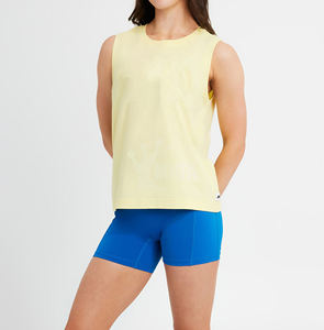 Venta al por mayor de chalecos sin mangas de entrenamiento transpirables y de secado rápido para las mujeres logotipo personalizado gimnasio camiseta sin mangas de punto Casual Top Yoga Top - Product Image 4