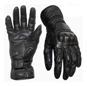 Bicicleta deportiva Bikers Riding Protection Logotipo personalizado Guante de cuero de motocicleta de alta calidad Guantes de cuero transpirables para carreras de motos - Product Image 1