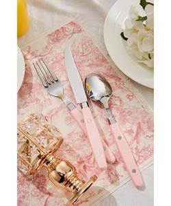 Ensemble de couverts de designer à poignée rose de style royal vaisselle élégante en acier inoxydable pour la maison et les événements fabriqués à la main en Inde - Product Image 4