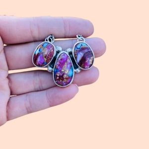 Navajo Sterling Silver & Pink Dream Mohave Collier Signé Bohème Bijoux Prix de Gros Collier - Product Image 1