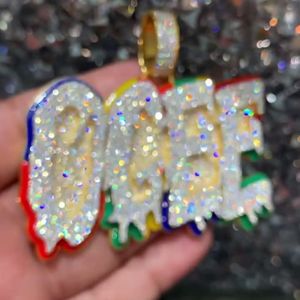 Meilleur Prix Unisexe Argent Sterling 925 Classique Style Hip Hop Chaîne Personnalisé Glacé Moissanite Pendentif Plaqué Or Alliage Charme - Product Image 4