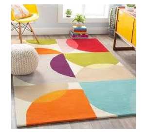 พรมปูพื้นลายคลื่นหลากสีสัน ขนาด 4x6 ฟุต ดีไซน์ทันสมัยแบบนามธรรม ทอมือ ขนสั้น นุ่ม สัมผัสนุ่ม ปลอดภัยสำหรับสัตว์เลี้ยง ไม่ลื่น - Product Image 1