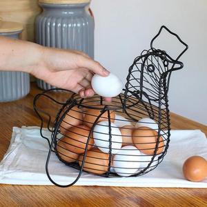 Kitchenware Iron Metal Egg <b>Basket</b> Egg Holder Black Color Fruits and <b>Vegetables</b> Storage <b>Basket</b> for Your Dining Table - Product Image 4