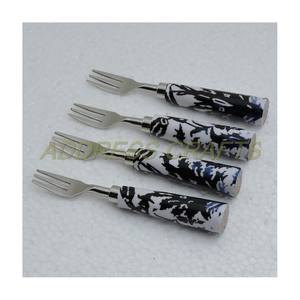 18/8 ensemble de fourchettes en acier inoxydable avec manche en pierre ensemble de couverts luxueux prix de gros conceptions personnalisées décor de Table fourchette à dîner - Product Image 6