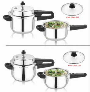 Cuisinière à pression Elite Model 5L en acier inoxydable, 5 litres, finition brillante antiadhésive, base à induction, certifiée ISI, pour usage domestique et hôtelier - Product Image 1