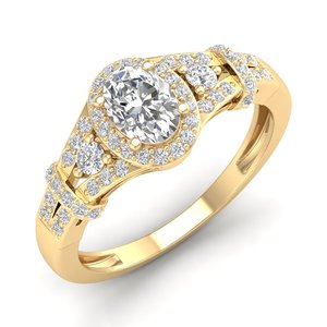 REYES Pierre Moissanite de taille ovale 1.21ct en argent sterling pur 925 Bagues de fiançailles pour femmes Bijoux de mariée - Product Image 2