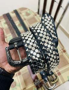 Cinturones de Cuero Genuino Modernos y Elegantes para Hombre y Mujer, Diseño Artesanal, Hebilla Estampada, Ajustables, Ecológicos y Ligeros - Product Image 2