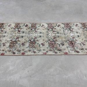 Turkish Vintage Rug, 2.3x6.1 ft <b>Runner</b> Rug, <b>Red</b> Brown Plants & trees Rug - Product Image 4