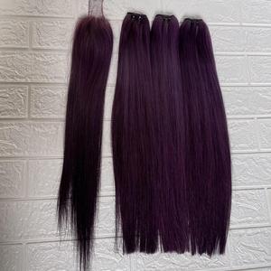Venta al por mayor de color púrpura virgen vietnamita pelucas de cabello humano hueso recto paquetes en color natural - Product Image 5