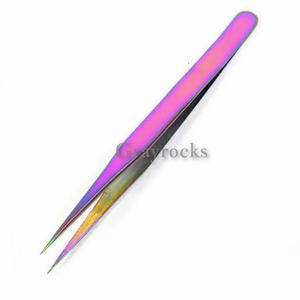 Pinzas de precisión para pestañas de colores arcoíris con punta puntiaguda Pinzas de acero inoxidable - Product Image 4