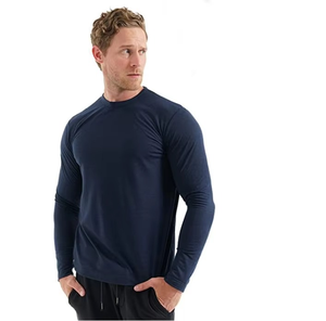 100% spandex mezcla de algodón camiseta hombres Merino lana ropa interior térmica capa Base hombres camisa 240g Wicking transpirable Anti-olor - Product Image 5