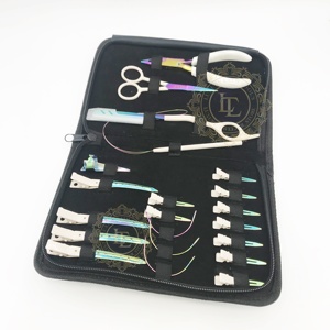 Kit de herramientas de acero inoxidable de grado quirúrgico para extensión de cabello de calidad superior Chapado en arcoíris desnudo que Incluye alicates, pinzas de bucle de tijera - Product Image 4