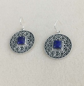 Pendientes de gota de piedras preciosas de Plata de Ley 925, diseño creativo, joya cuadrada de lapislázuli, joyería para fiesta de boda o regalo - Product Image 3