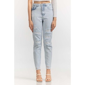 Pakistán OEM Relaxed Fit Denim Jeans para Mujeres Proveedor Elegante Comodidad diaria para el uso del gimnasio y la moda urbana - Product Image 2