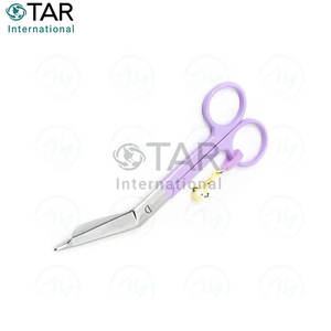 Nurse Scissors and Lister Bandage Scissors 14.5cm Professional <b>Medical</b> Cutting Tool With Customized Fancy <b>Rubber</b> Handle - Product Image 2