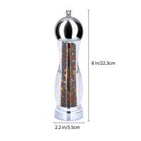 Moulin à sel et à poivre manuel en acier inoxydable et acrylique, moulin à poivre réglable en céramique, moulin à assaisonnement rechargeable