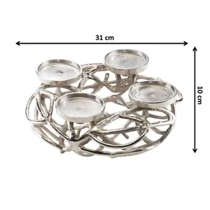 Top Vente Antique Conception En Aluminium Nid forme T Lumière Bougies Titulaire promotionChristmas Décoratif T Lumière Bougeoir Nickel - Product Image 1
