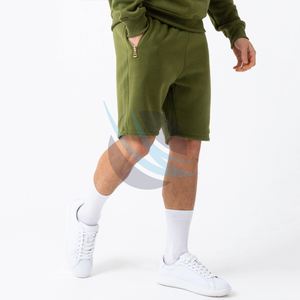 Vêtements de sport Streetwear été 100% Polyester adultes survêtement hommes 2 pièces ensemble à capuche ensembles courts pour hommes - Product Image 5