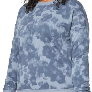 <b>Women's</b> <b>Lightweight</b> 100% Cotton Fleece Pullover <b>Sweatshirt</b> Anti-Shrink Active Top Rhinestone Detail Winter Spring Summer - Product Image 1