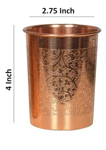 Premium Copper Water <b>Glass</b> With Traditional Design Perfect For Daily Use And Authentic Ayurvedic Health Benefits In Modern Homes - Product Image 2