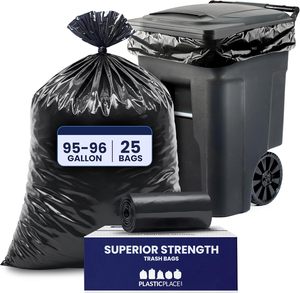 Bolsas de Basura Resistentes Plasticplace de 95-96 Galones, 1.5 Mil, Negras, 61x68 Pulgadas, Paquete de 25, Forros para Contenedores de Basura Resistentes a Desgarros - Product Image 2