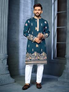 Ensemble de vêtements traditionnels ethniques modestes pour hommes Shalwar Kameez, confection haut de gamme, couture confortable, tissu en coton - Product Image 2