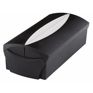 Boîte à cartes de visite HAN VIP 12 x 8 x 24,5 cm en polystyrène noir/gris clair, porte-cartes et porte-notes 100 x 57 mm - Product Image 1