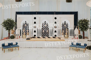 Décor de scène de mariage à thème blanc élégant Scène de réception de mariage contemporaine moderne Décor de scène de mariage parfait avec cadre arrière - Product Image 2