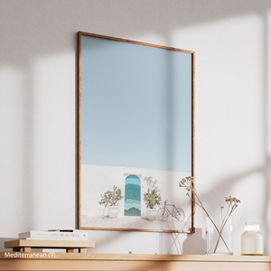 Pintura al óleo moderna Mediterránea sobre lienzo con arte de marco de madera - Product Image 4