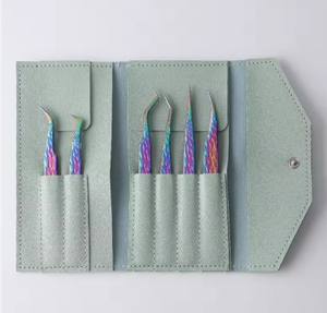 2024 último diseño más exigente embalaje de cuero personalizado sostenible precio bajo duradero 6 uds pinzas de extensión de pestañas - Product Image 5