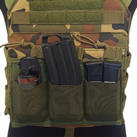 Pochette pour chargeur haute visibilité triple MOLLE élastique personnalisée de haute qualité, imperméable, vert coyote, pour gilet tactique en nylon durable