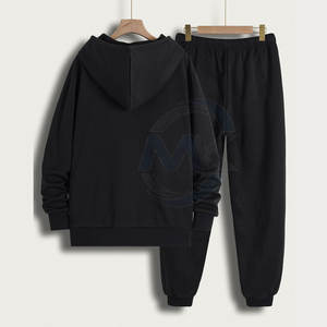 Vente en gros de survêtements pour hommes, étiquette personnalisée 100% coton, motif solide, dernière conception quantité minimale de commande bas pour l'hiver - Product Image 2