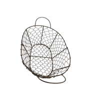 Panier à œufs pliable en fil métallique de style ferme vintage avec poignées pivotantes, style antique, en métal et en fer, pour la récolte des fruits, rangement pour la décoration de la maison